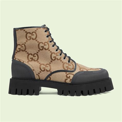 gucci gg web shoe|Gucci lace up boots.